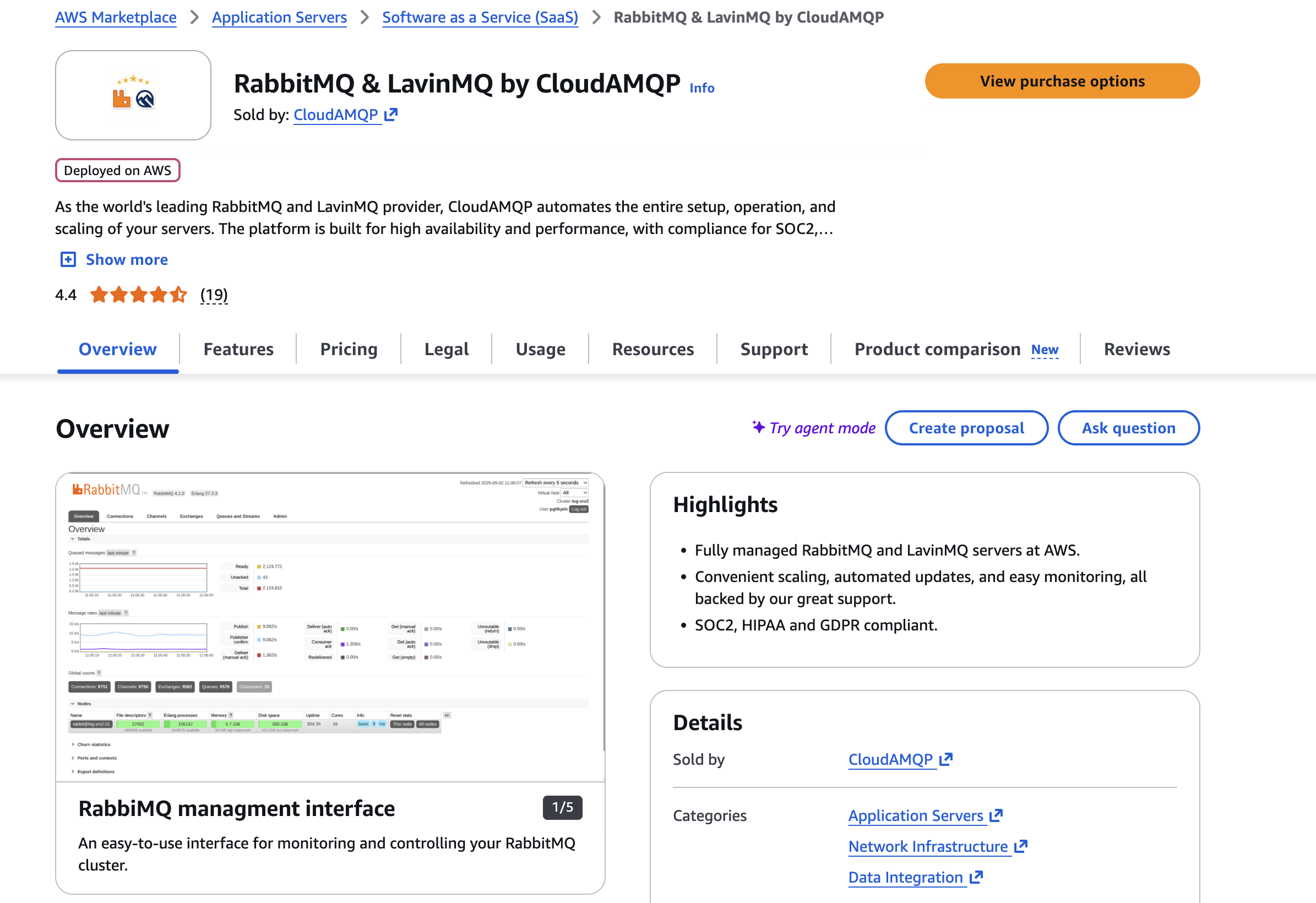 AWS Marketplace overview page