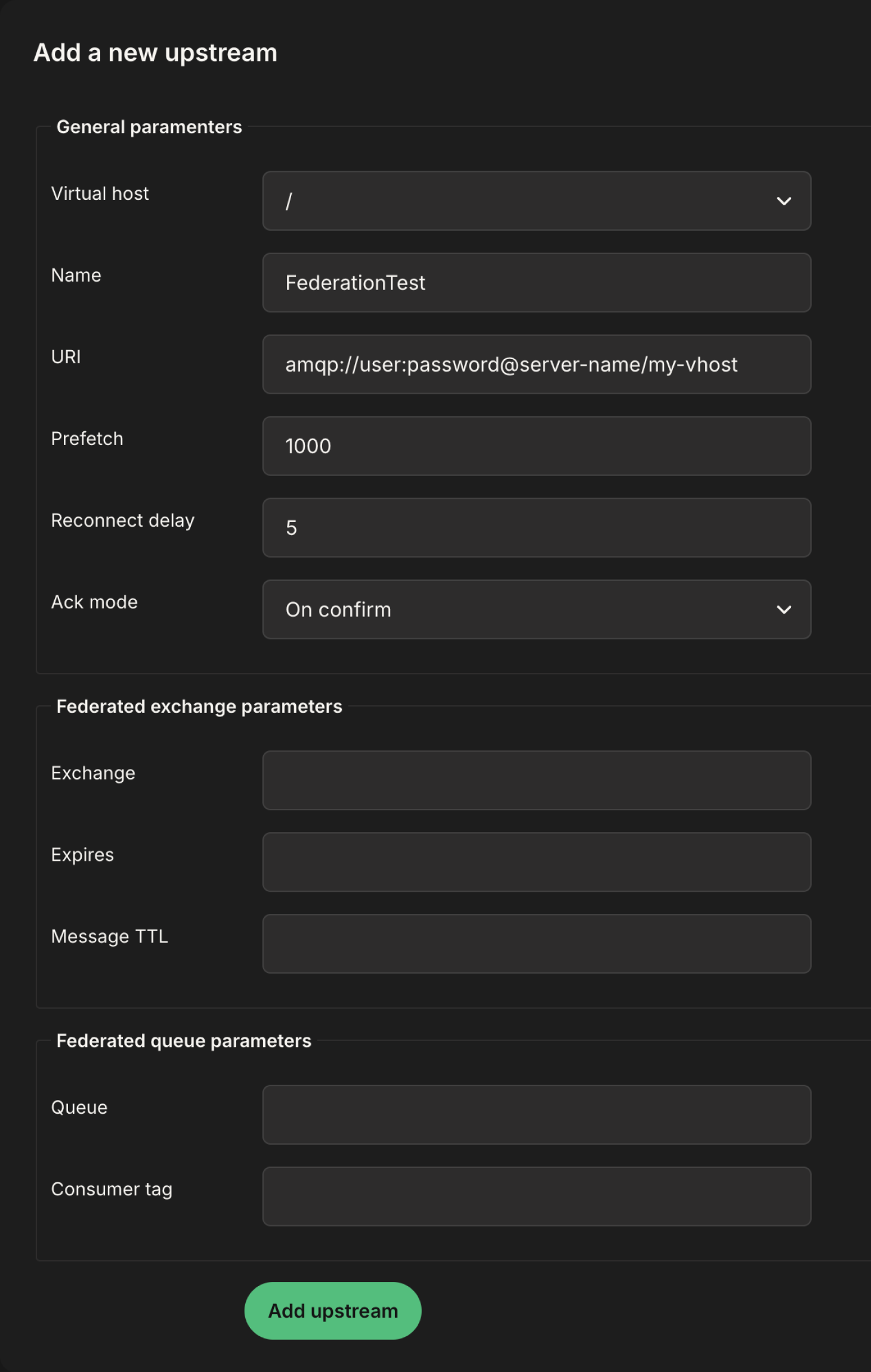 Federation add upstream example